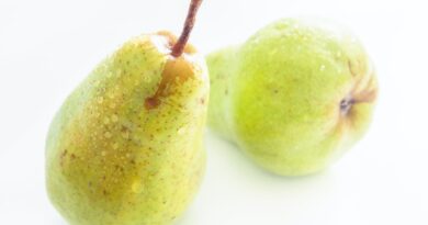 two green pear fruits