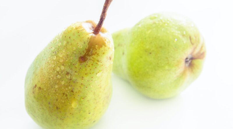 two green pear fruits